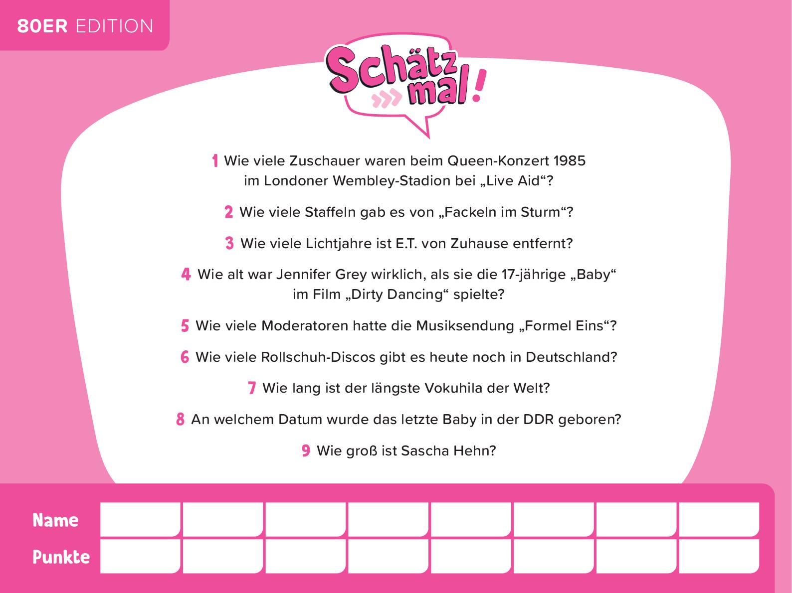 Schätz mal! 80er Edition