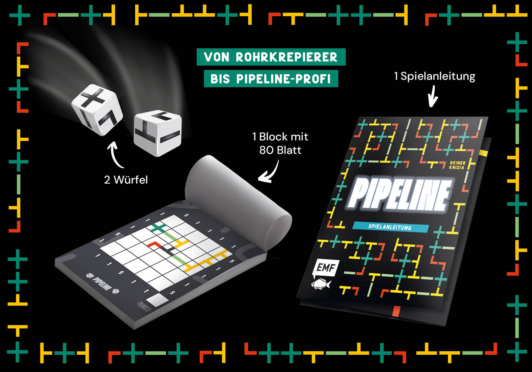 Würfelspiel: Pipeline – Wer schafft die besten Verbindungen? Würfelspiel: Pipeline – Wer schafft die besten Verbindungen?