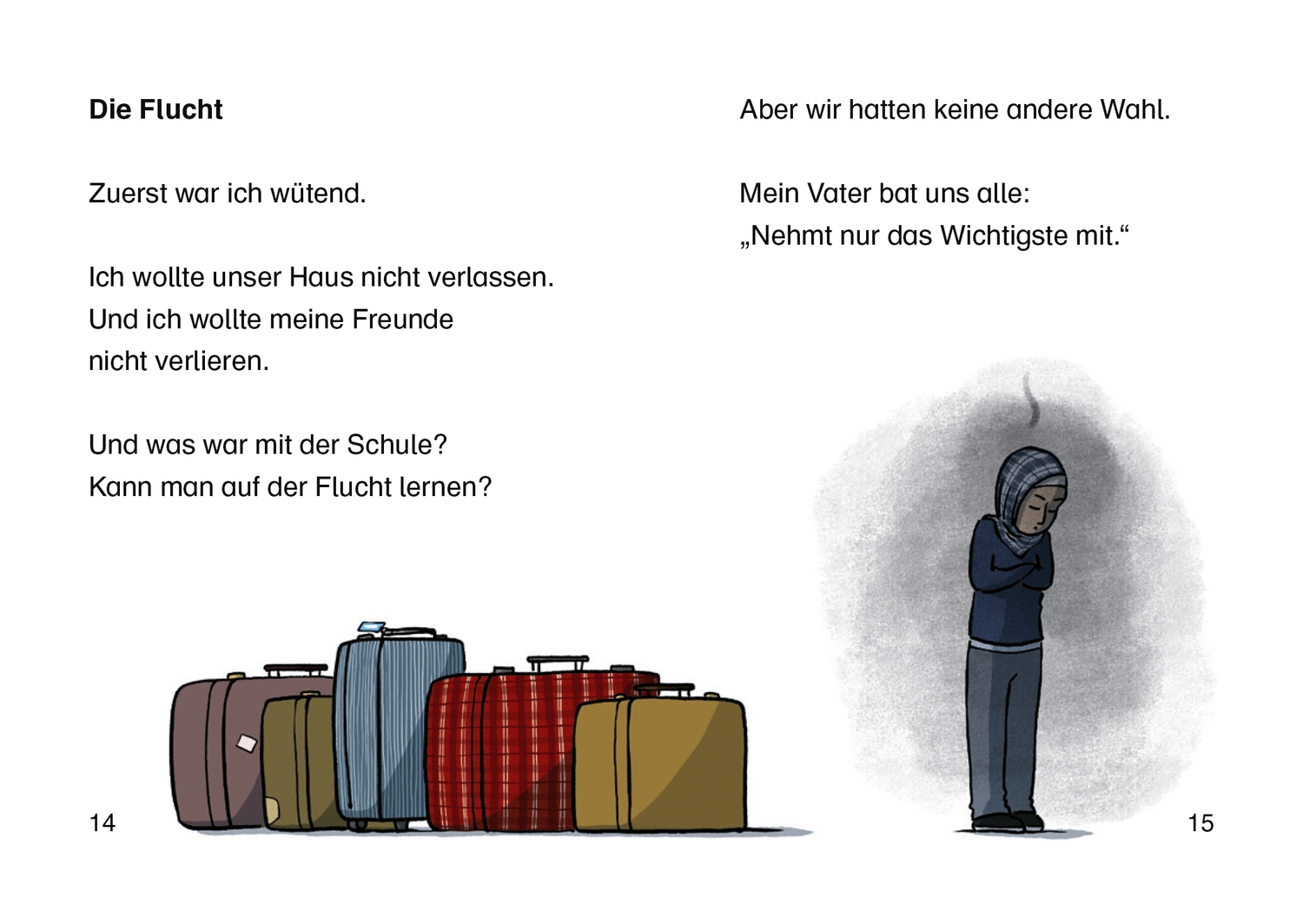 Mit einem Koffer voller Bücher