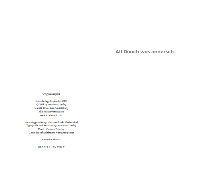 All Dooch wos annersch All Dooch wos annersch