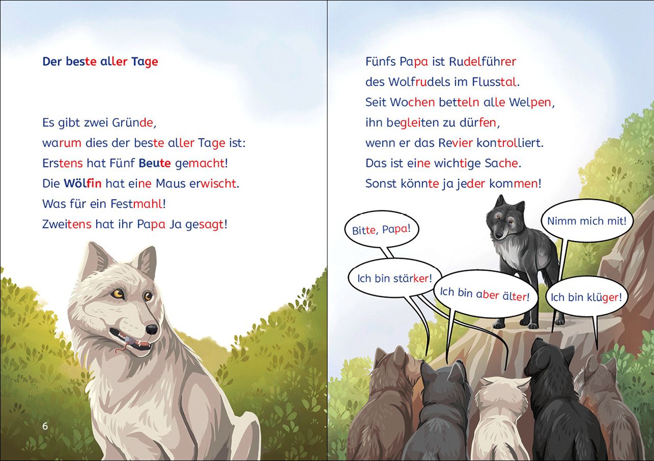 Leselöwen 2. Klasse - Das geheime Leben der Tiere - Die weiße Wölfin in Gefahr