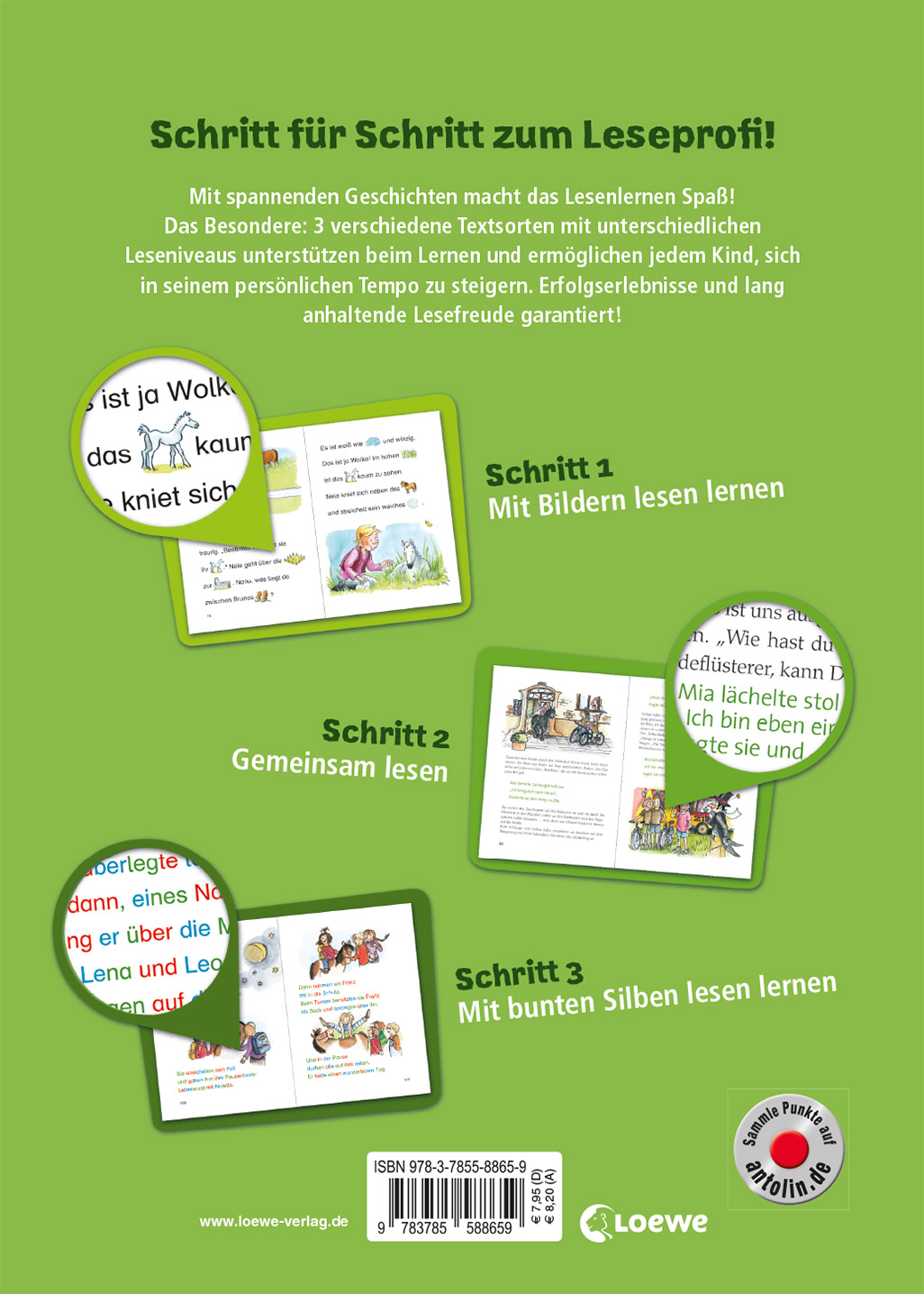 Lesenlernen in 3 Schritten - Die schönsten Ponygeschichten