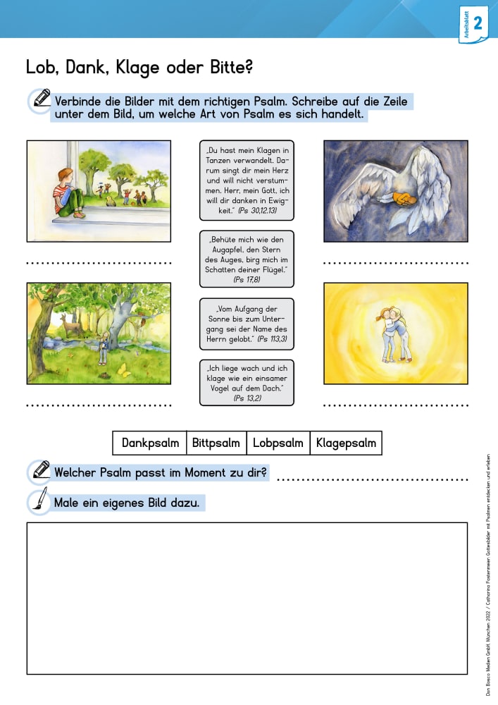 Arbeitsmaterial Grundschule. Religionsunterricht. Gottesbilder mit Psalmen entdecken und erleben