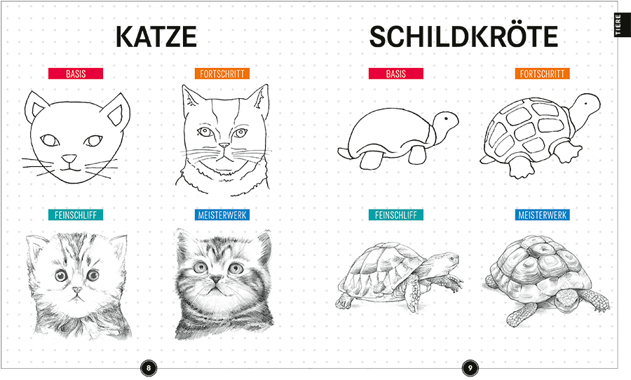 Level up! 1 Motiv - 4 Level zum Zeichnen