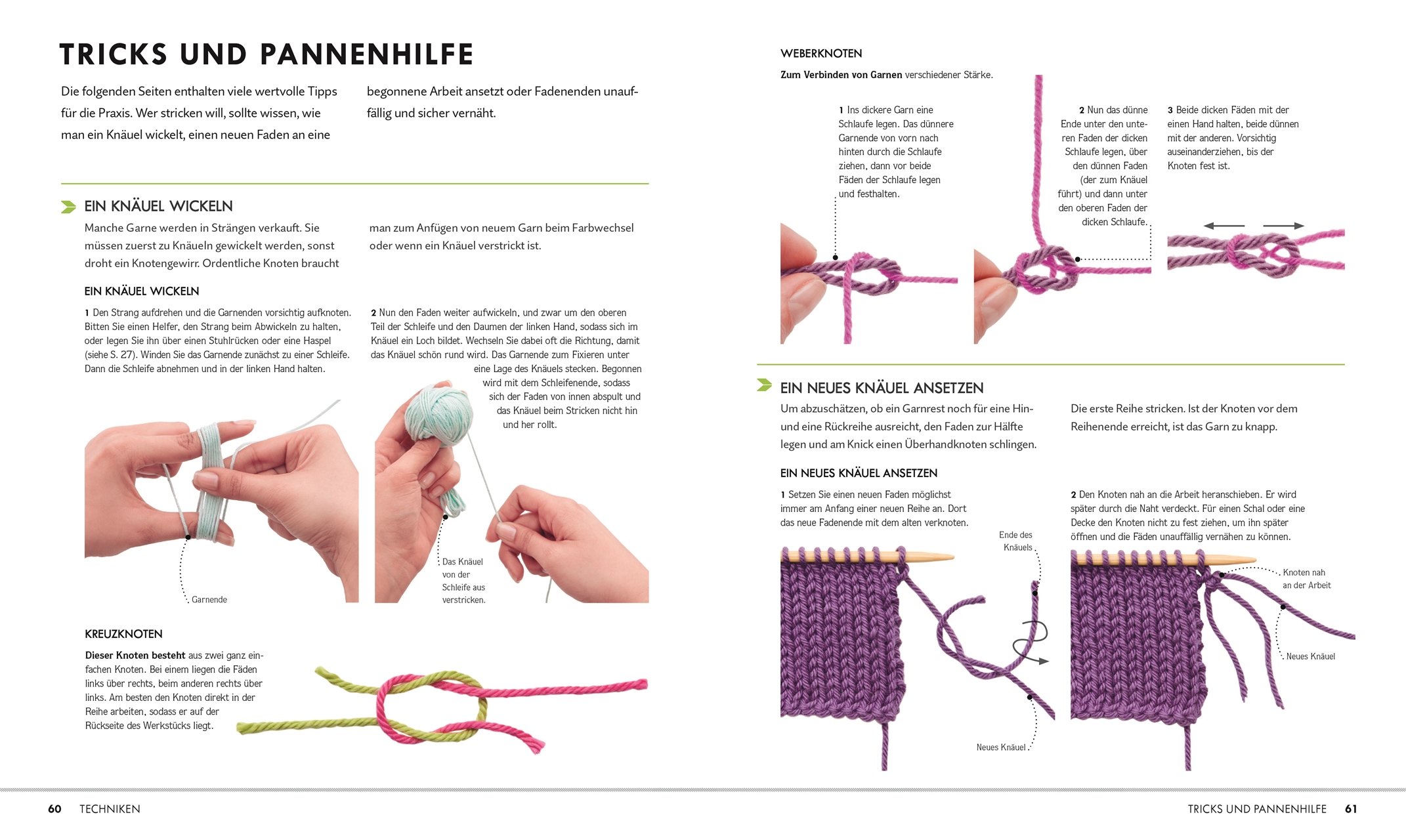 Stricken Schritt für Schritt