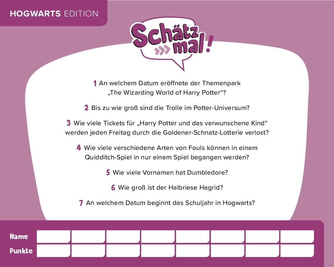 Schätz mal! Hogwarts Edition