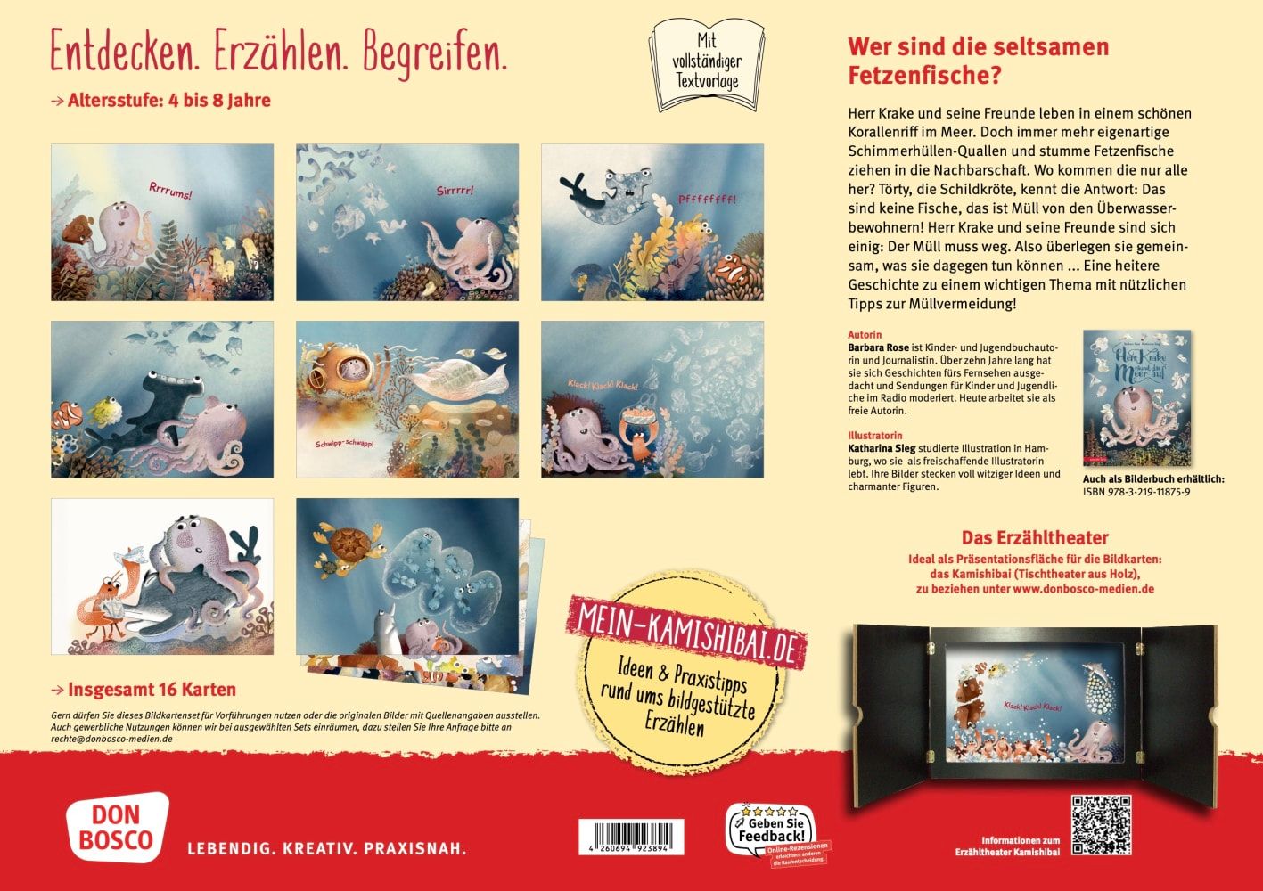 Herr Krake räumt das Meer auf. Kamishibai Bildkartenset