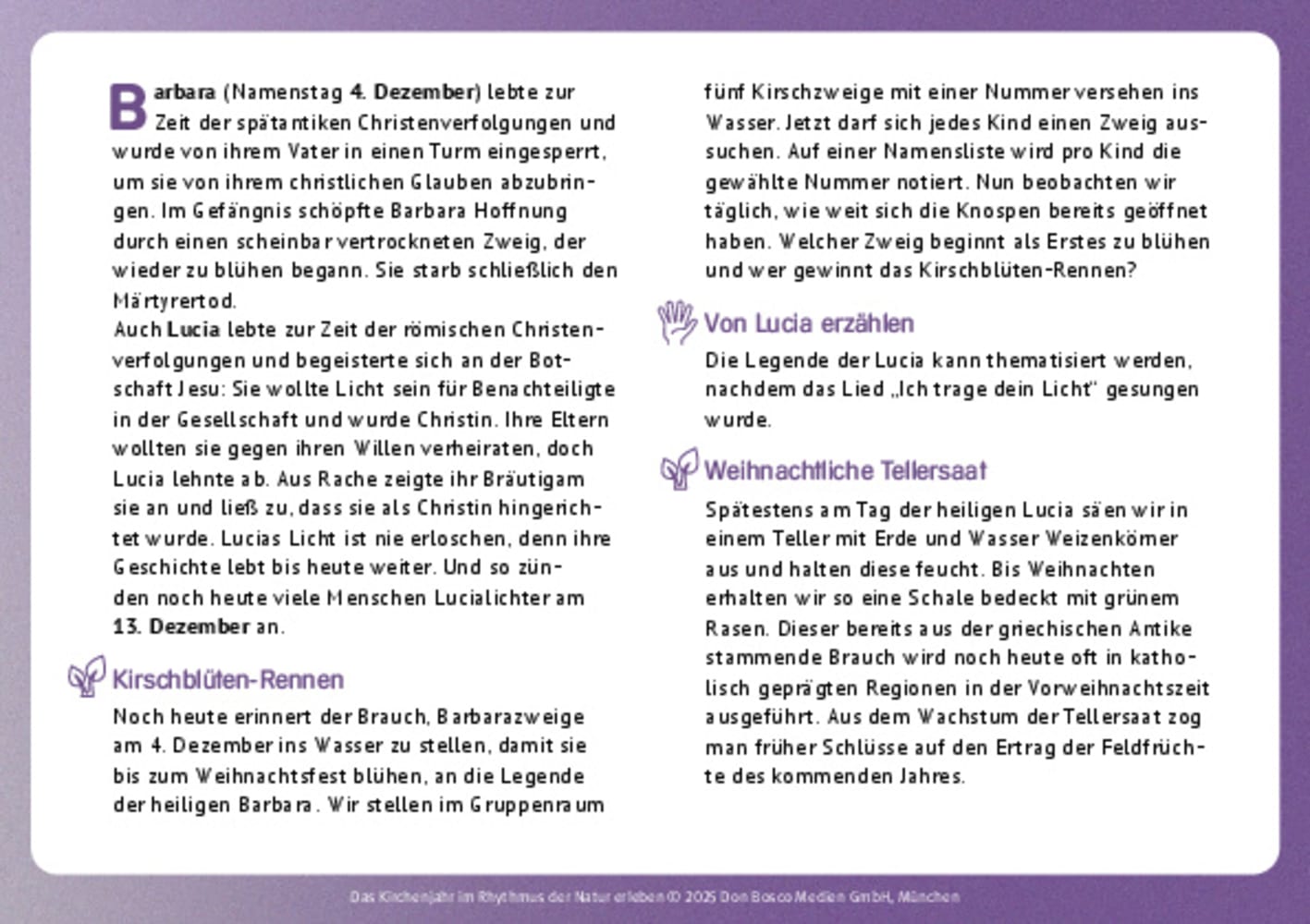 Das Kirchenjahr im Rhythmus der Natur erleben