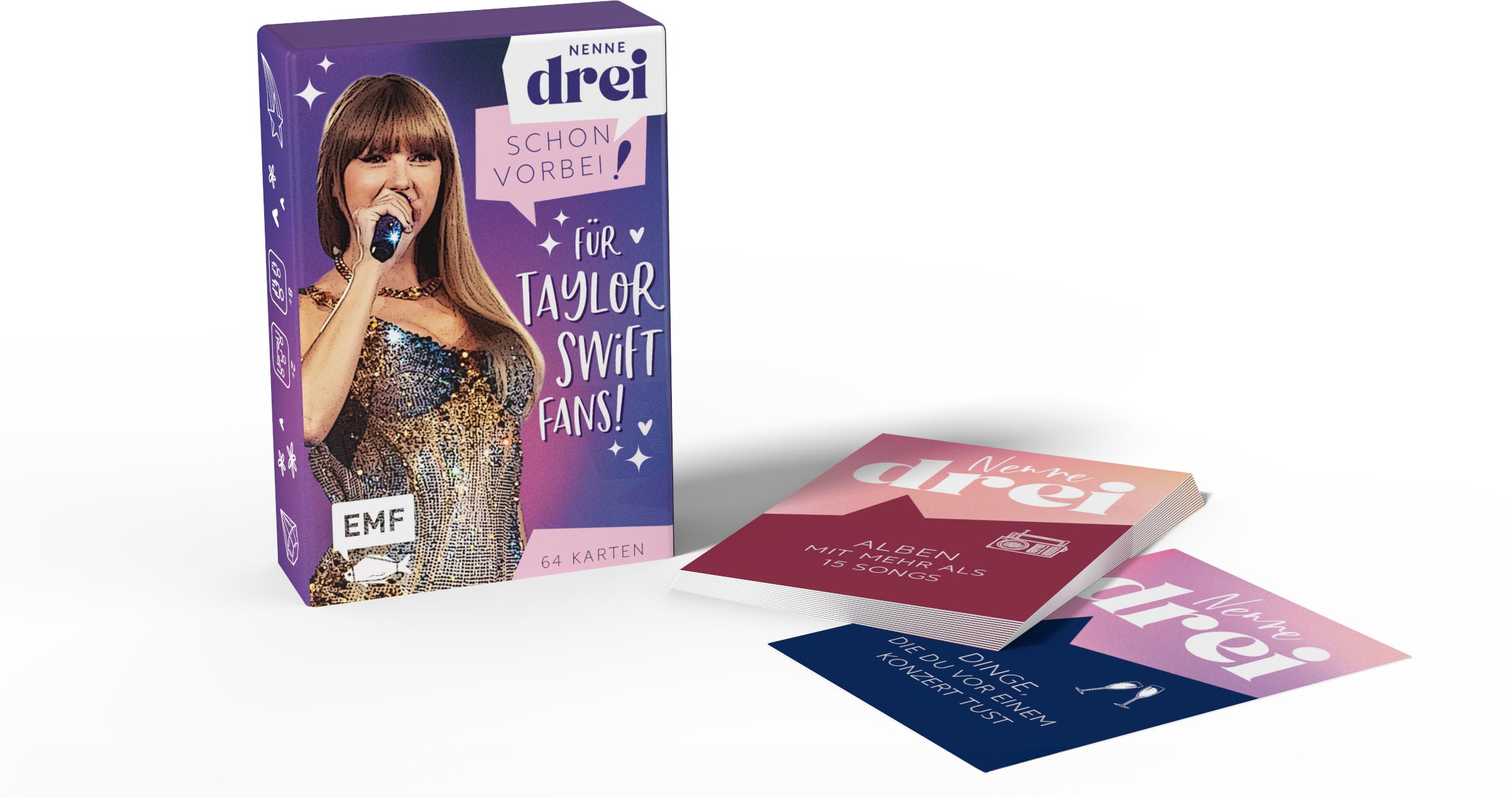Kartenspiel: Nenne drei – schon vorbei! ... für Taylor Swift-Fans! Kartenspiel: Nenne drei – schon vorbei! ... für Taylor Swift-Fans!