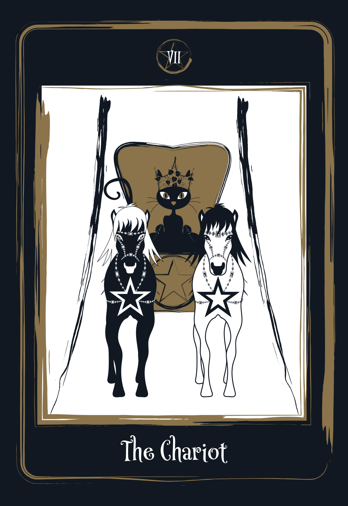 Golden Black Cat Tarot - High quality slip lid box with gold foil