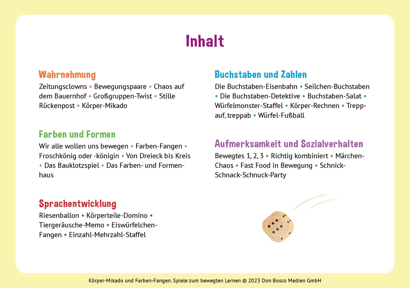 Körper-Mikado und Farben-Fangen