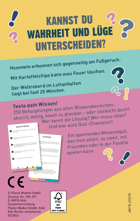 Wahr oder nicht? - Das Quiz-Spiel I ab 10 Jahren