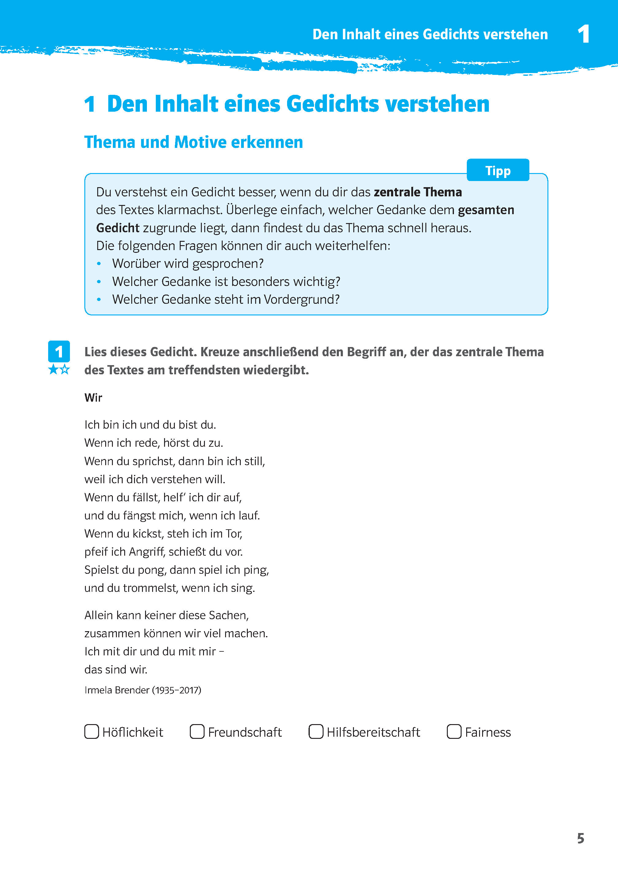 Klett 10-Minuten-Training Deutsch Aufsatz Gedichte untersuchen 7./8. Klasse