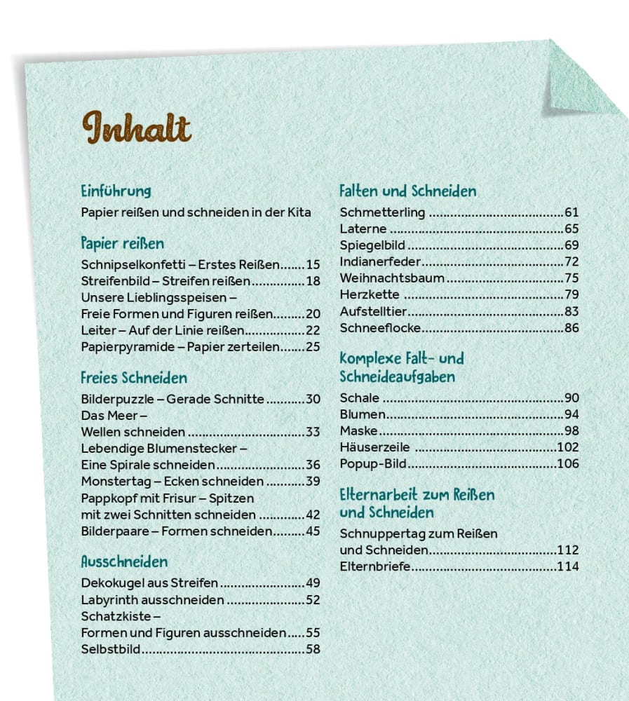 Reißen und Schneiden in der Kita