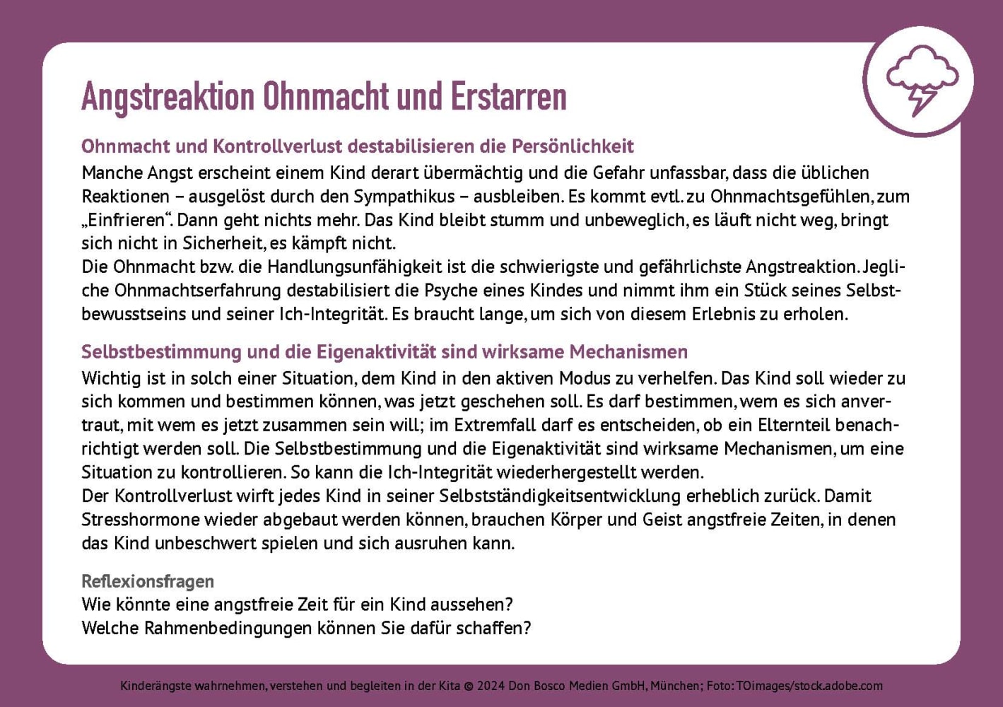 Kinderängste wahrnehmen, verstehen und begleiten in der Kita