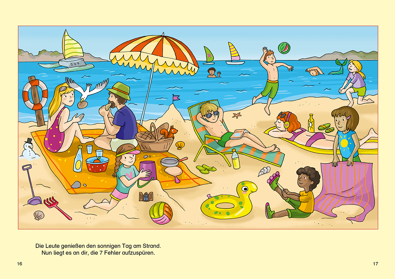 Die verflixten Sieben - Mein Fehler-Such-Buch - Am Meer