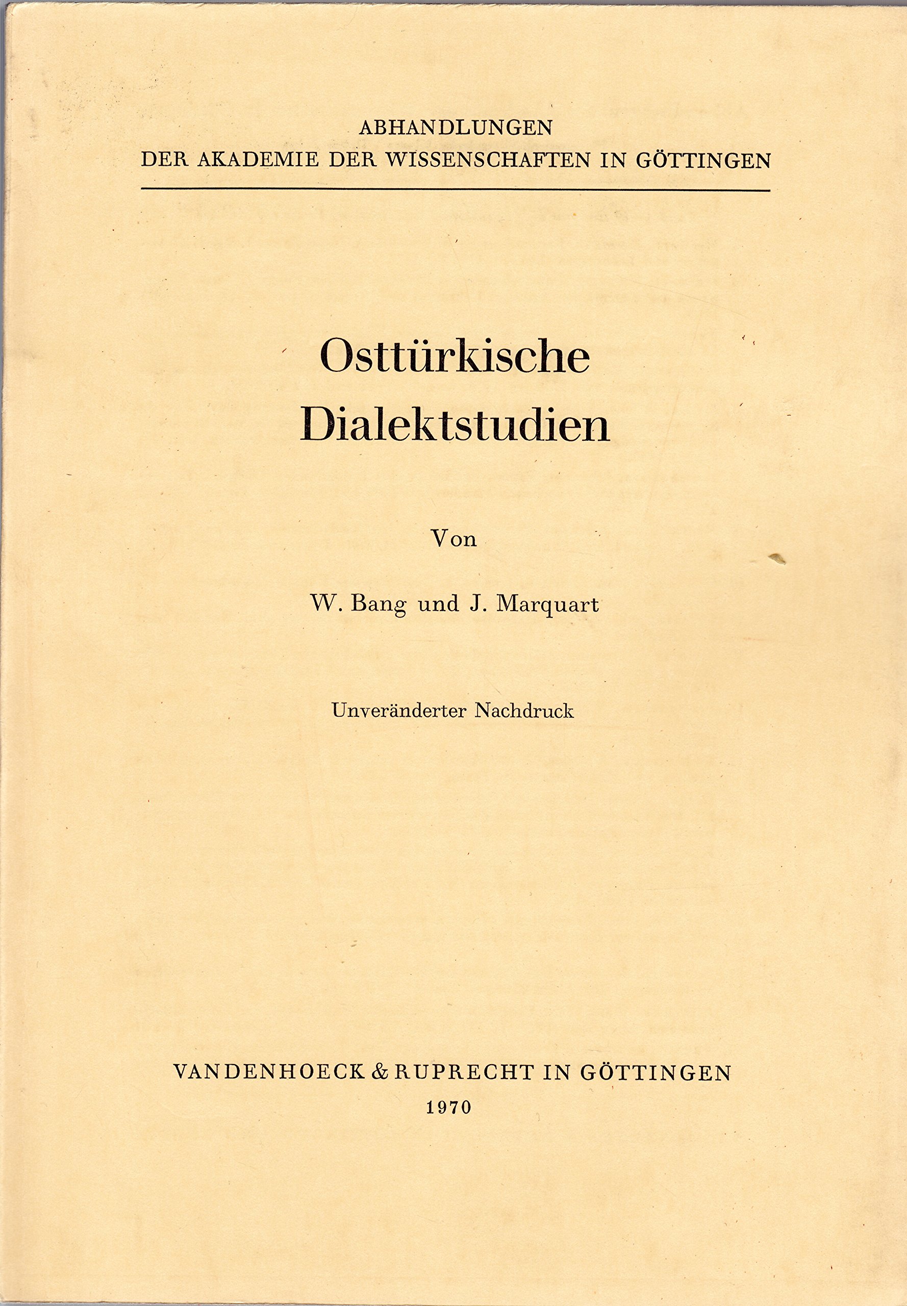 Osttürkische Dialektstudien