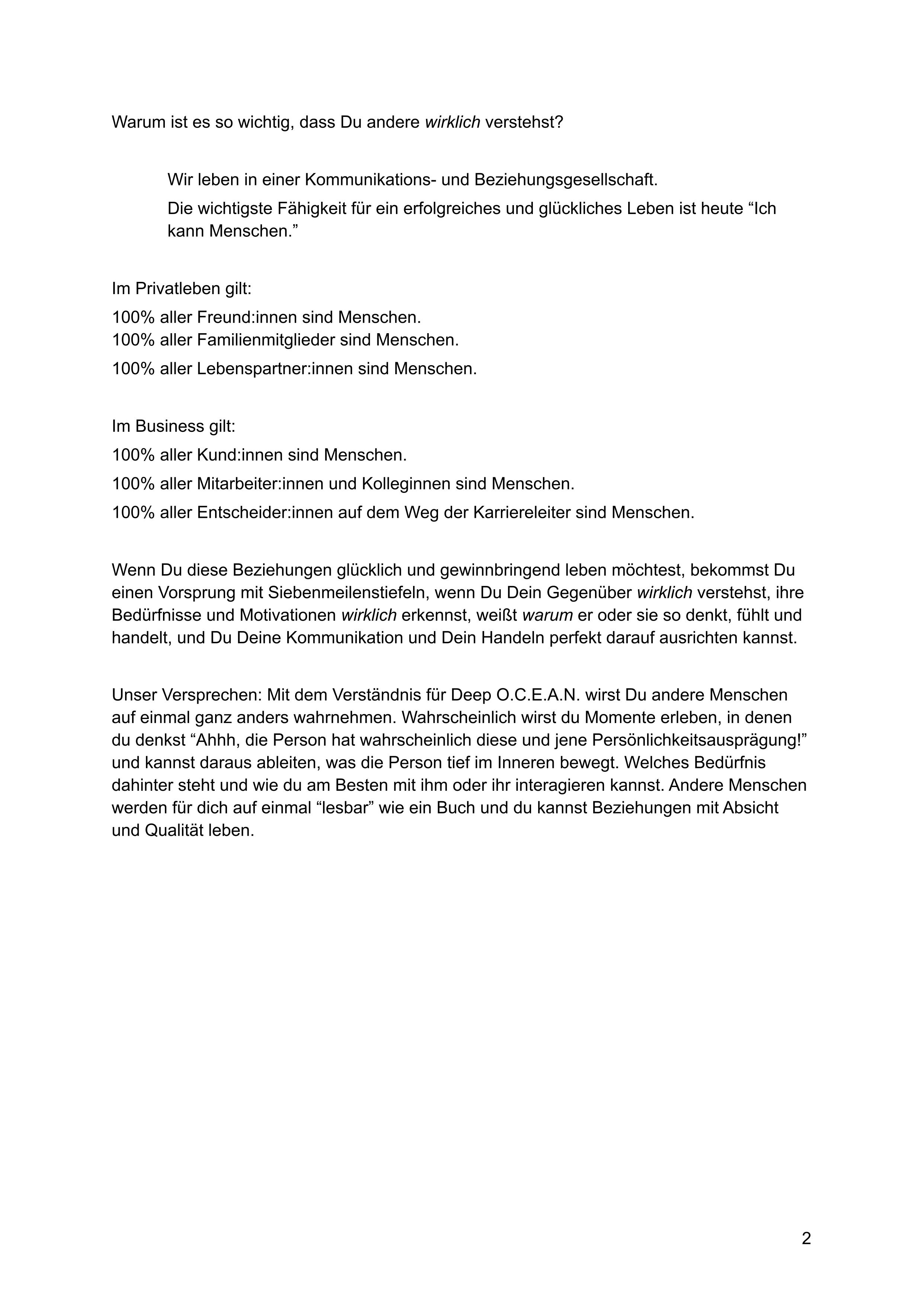 DEEP OCEAN - das geniale Persönlichkeitsmodell