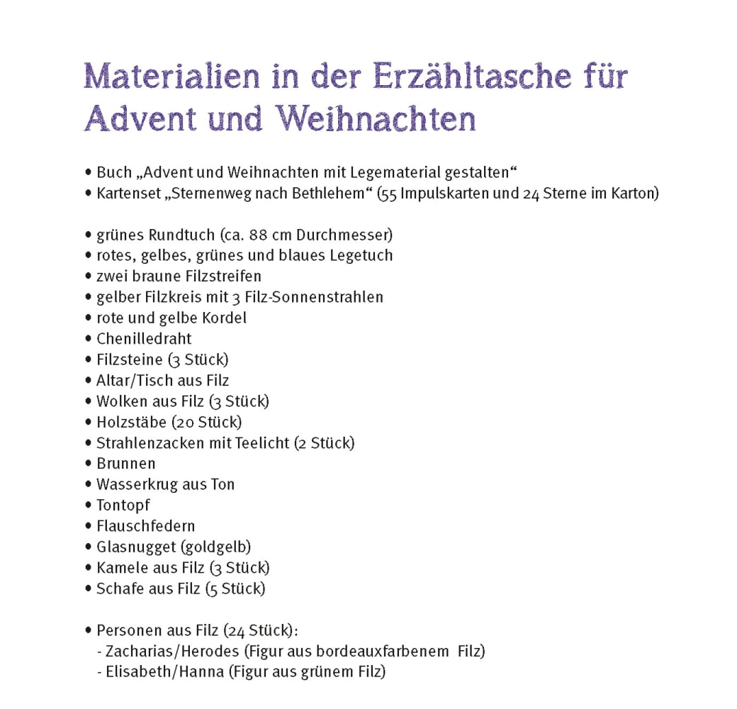 Erzähltasche für Advent und Weihnachten