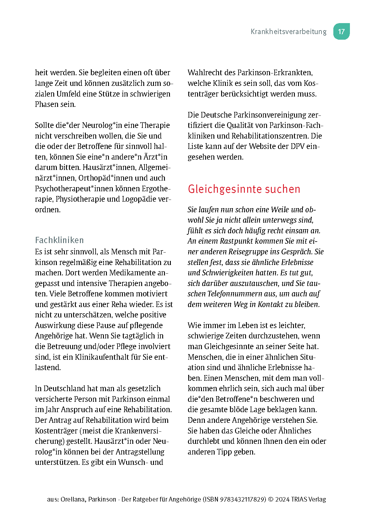 Parkinson. Der Ratgeber für Angehörige