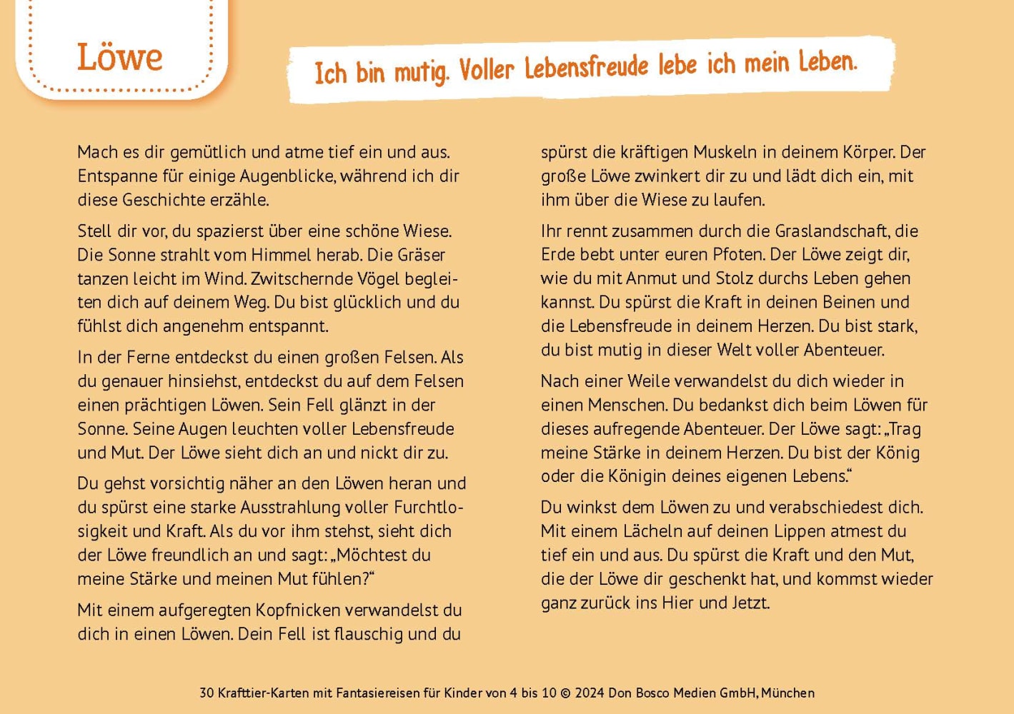 30 Krafttier-Karten mit Fantasiereisen für Kinder von 4 bis 10