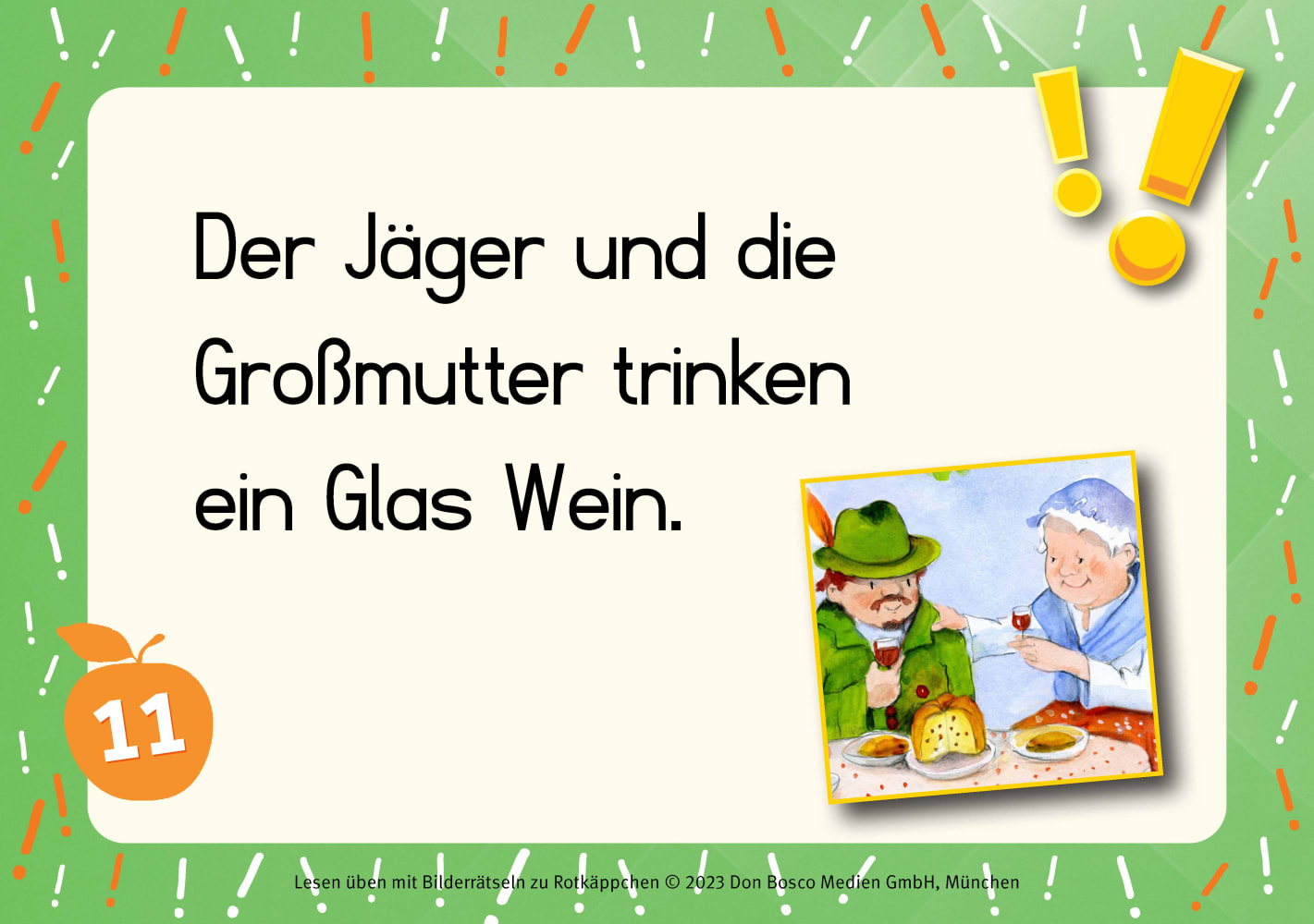 Lesen üben mit Bilderrätseln zu Rotkäppchen. 34 Bildkarten zur Leseförderung