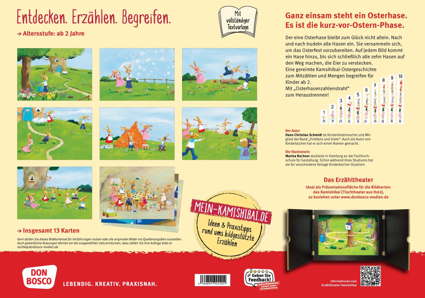 10 kleine Osterhasen. 1,2,3 - Ach, du dickes Ei! Kamishibai Bildkartenset
