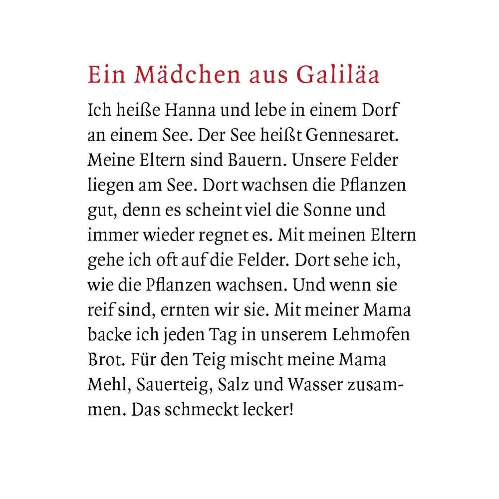 Jesus erzählt vom Reich Gottes. Vier Gleichnisse: Vom Sämann. Von der selbstwachsenden Saat. Vom Senfkorn. Vom Sauerteig. Mini-Bilderbuch.