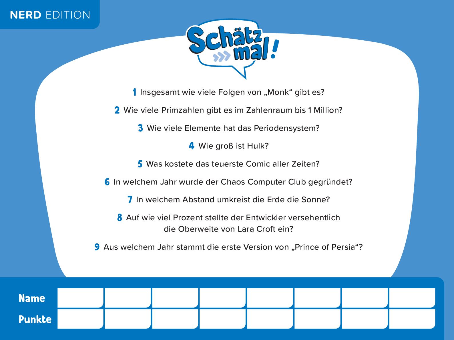 Schätz mal! Nerd Edition