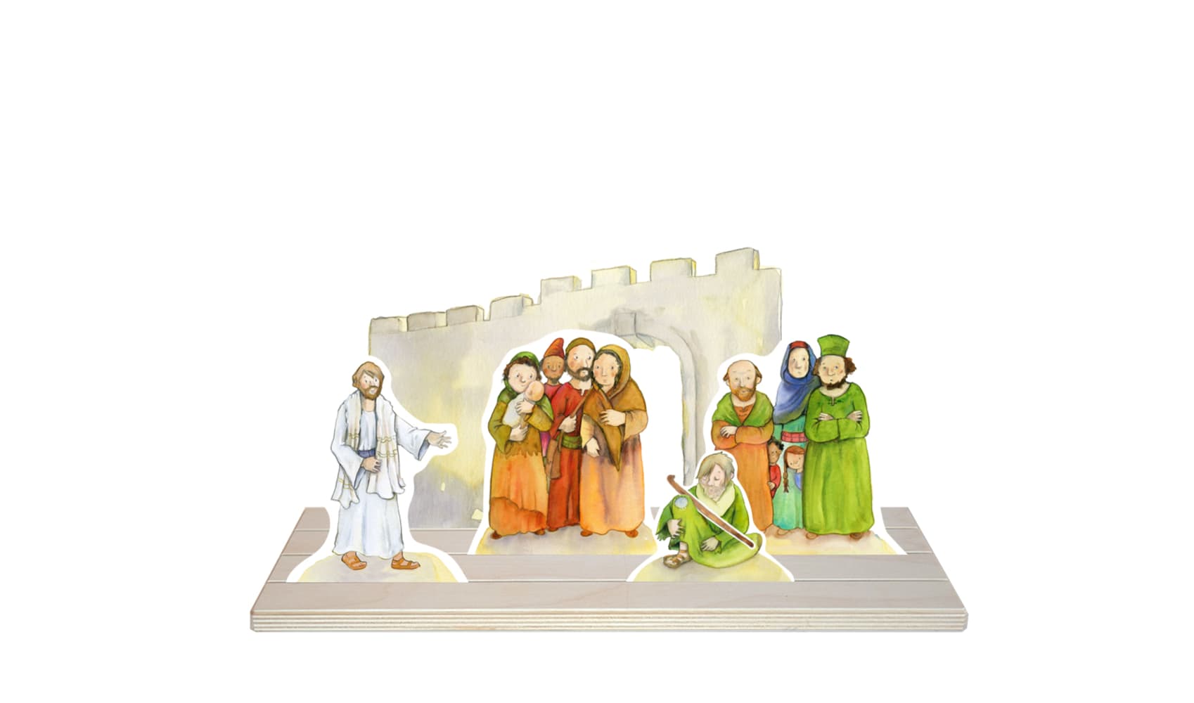 Jesus und Bartimäus. Erzählschienen-Figurenset