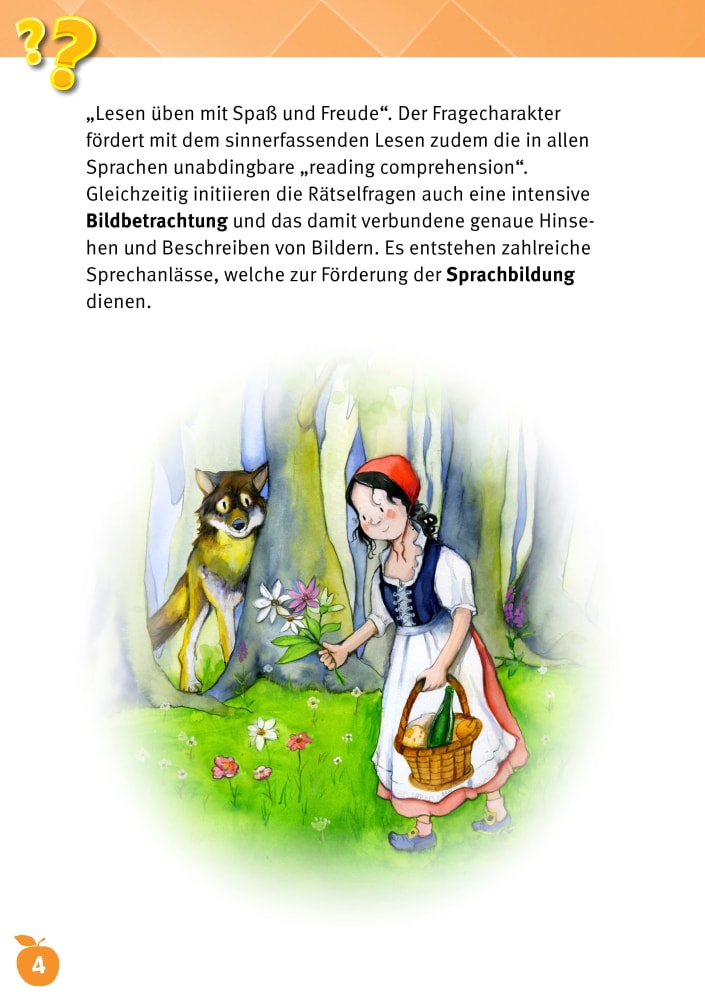 Lesen üben mit Bilderrätseln zu Rotkäppchen. 34 Bildkarten zur Leseförderung