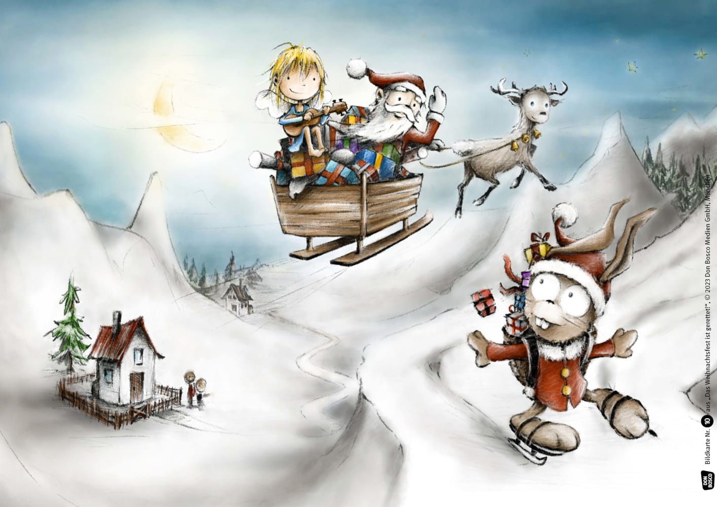 Das Weihnachtsfest ist gerettet! Kamishibai Bildkartenset