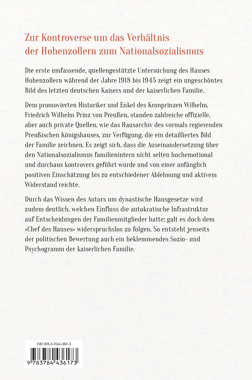 Das Haus Hohenzollern 1918 bis 1945