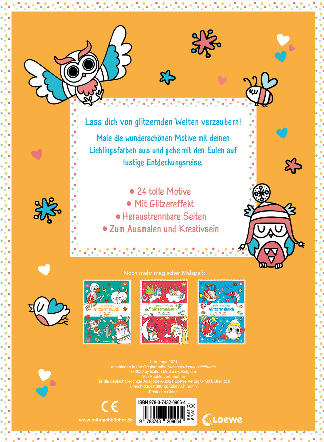Mein zauberhaftes Glitzermalbuch - Eulen Mein zauberhaftes Glitzermalbuch - Eulen