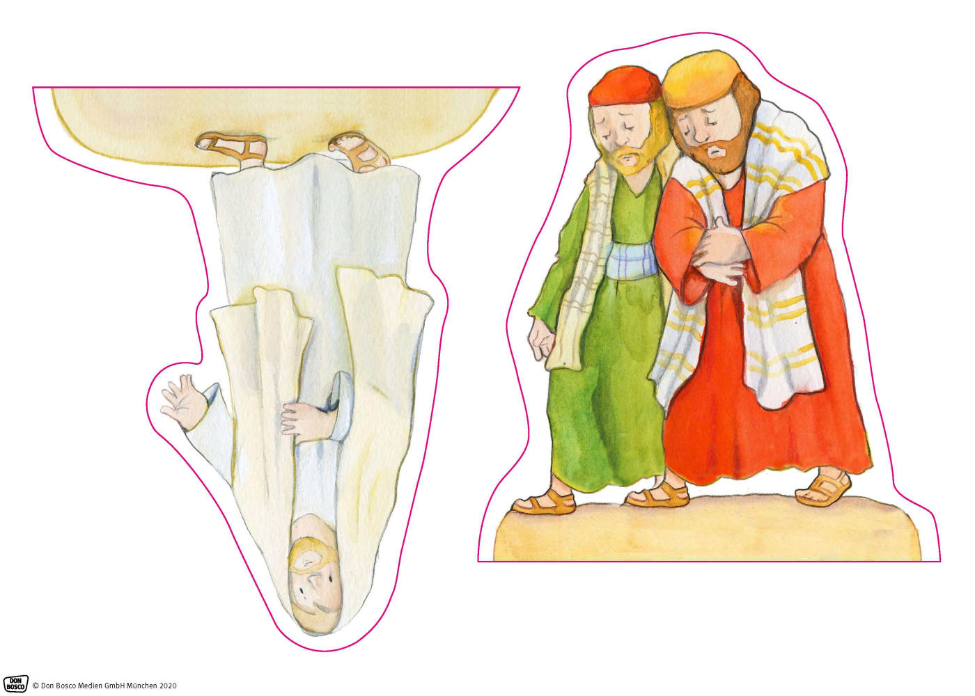 Auf dem Weg nach Emmaus. Erzählschienen-Figurenset