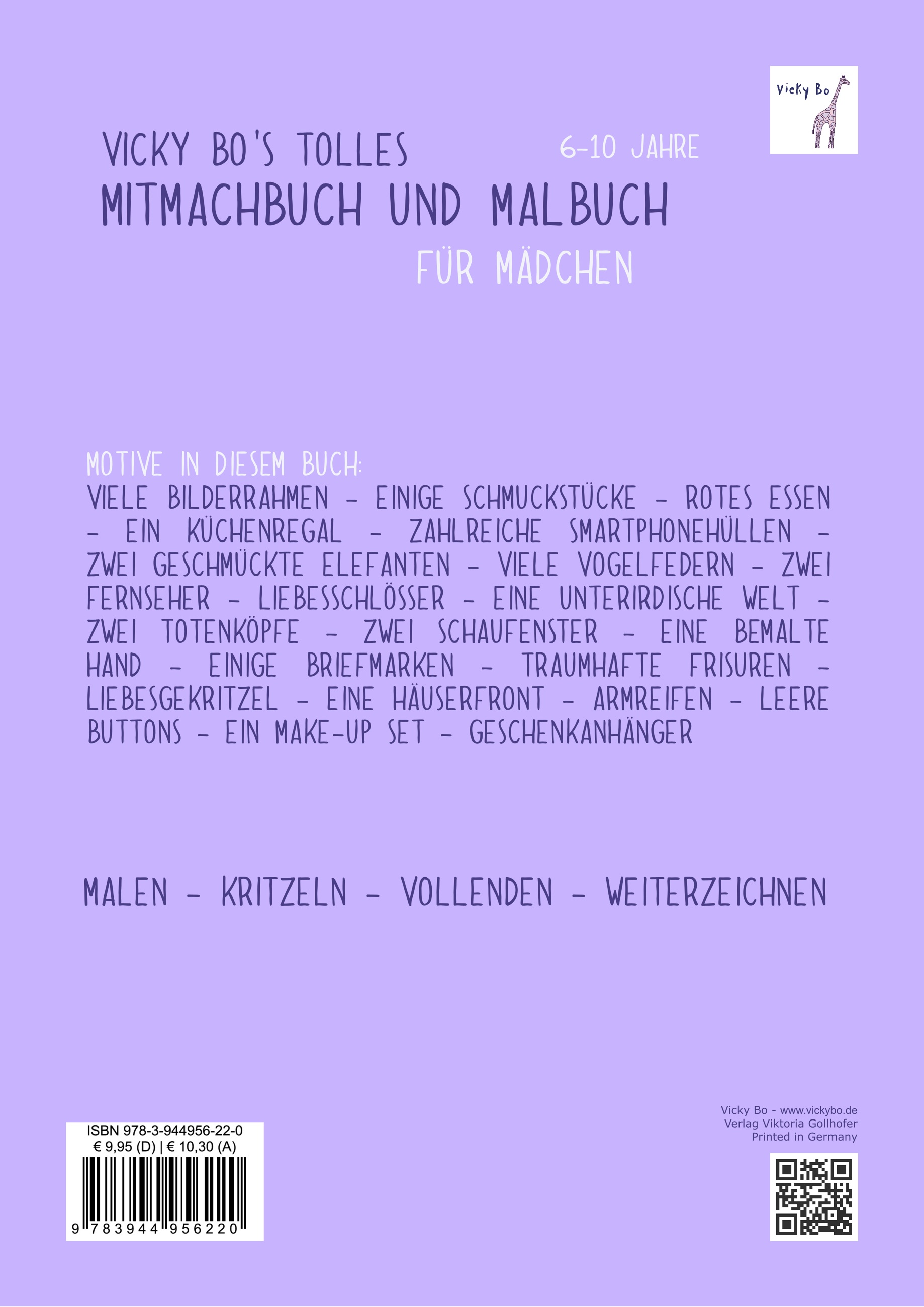 Mitmachbuch und Malbuch – Mädchen. 6-10 Jahre
