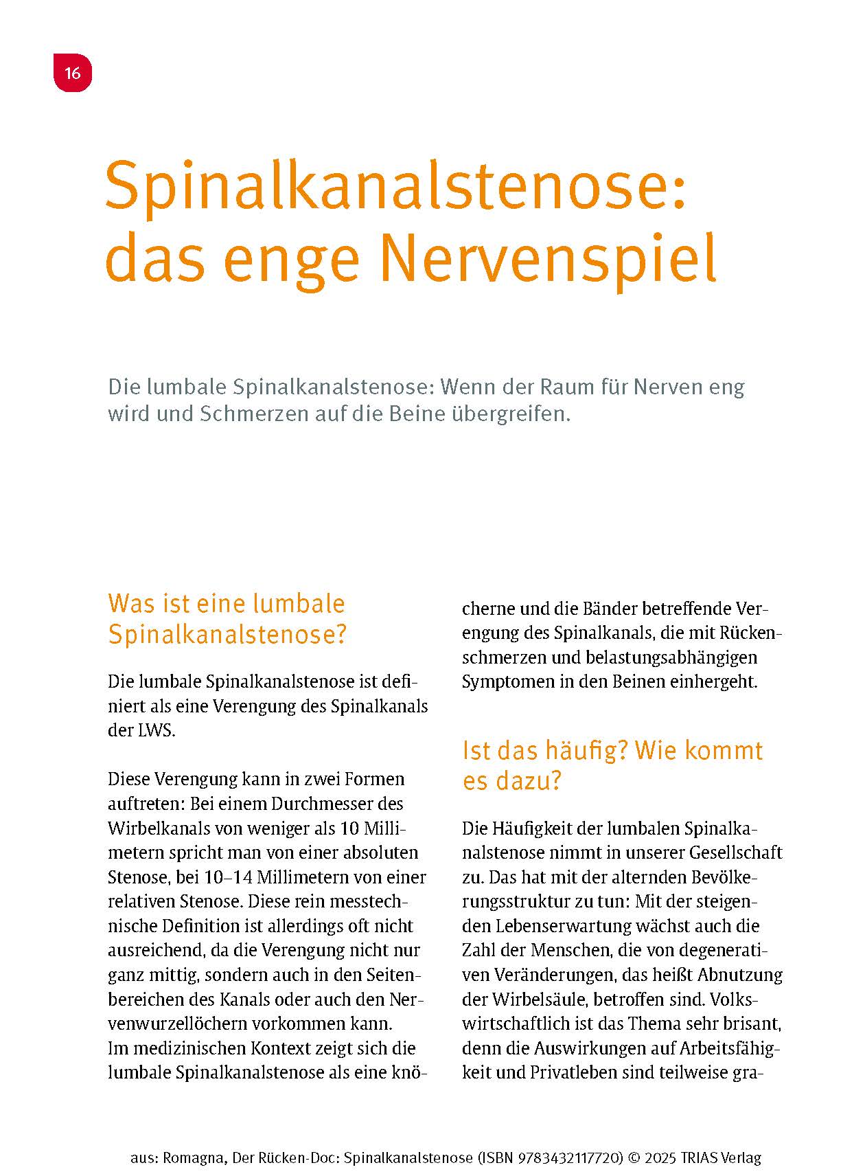 Der Rücken-Doc: Spinalkanalstenose