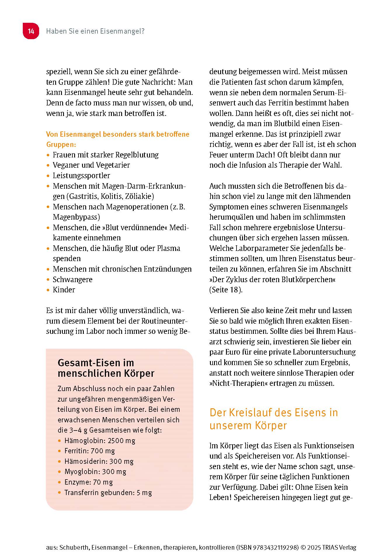 Eisenmangel - Erkennen, therapieren, kontrollieren