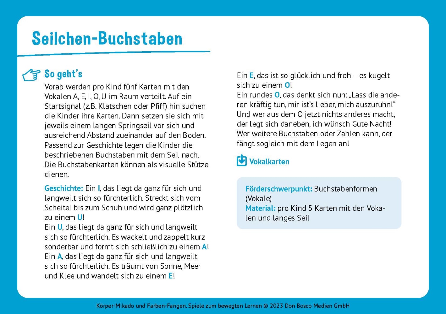 Körper-Mikado und Farben-Fangen