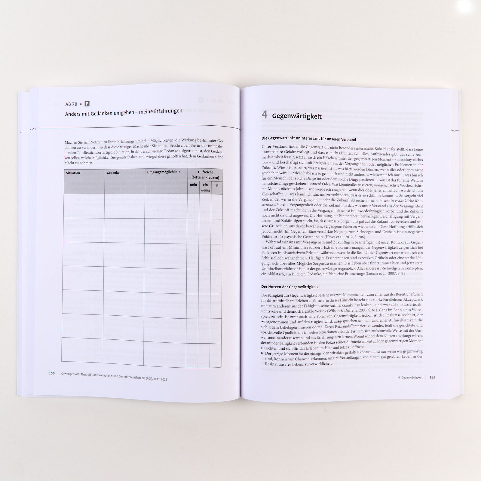 Therapie-Tools Akzeptanz- und Commitmenttherapie (ACT)
