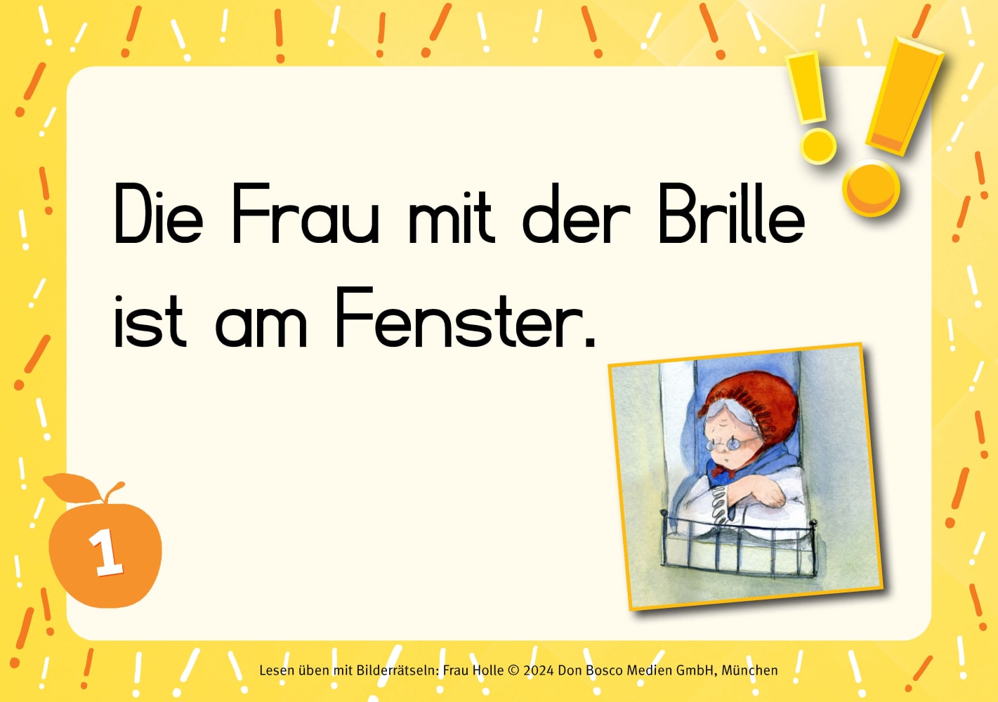 Lesen üben mit Bilderrätseln zu Frau Holle. 34 Bildkarten zur Leseförderung