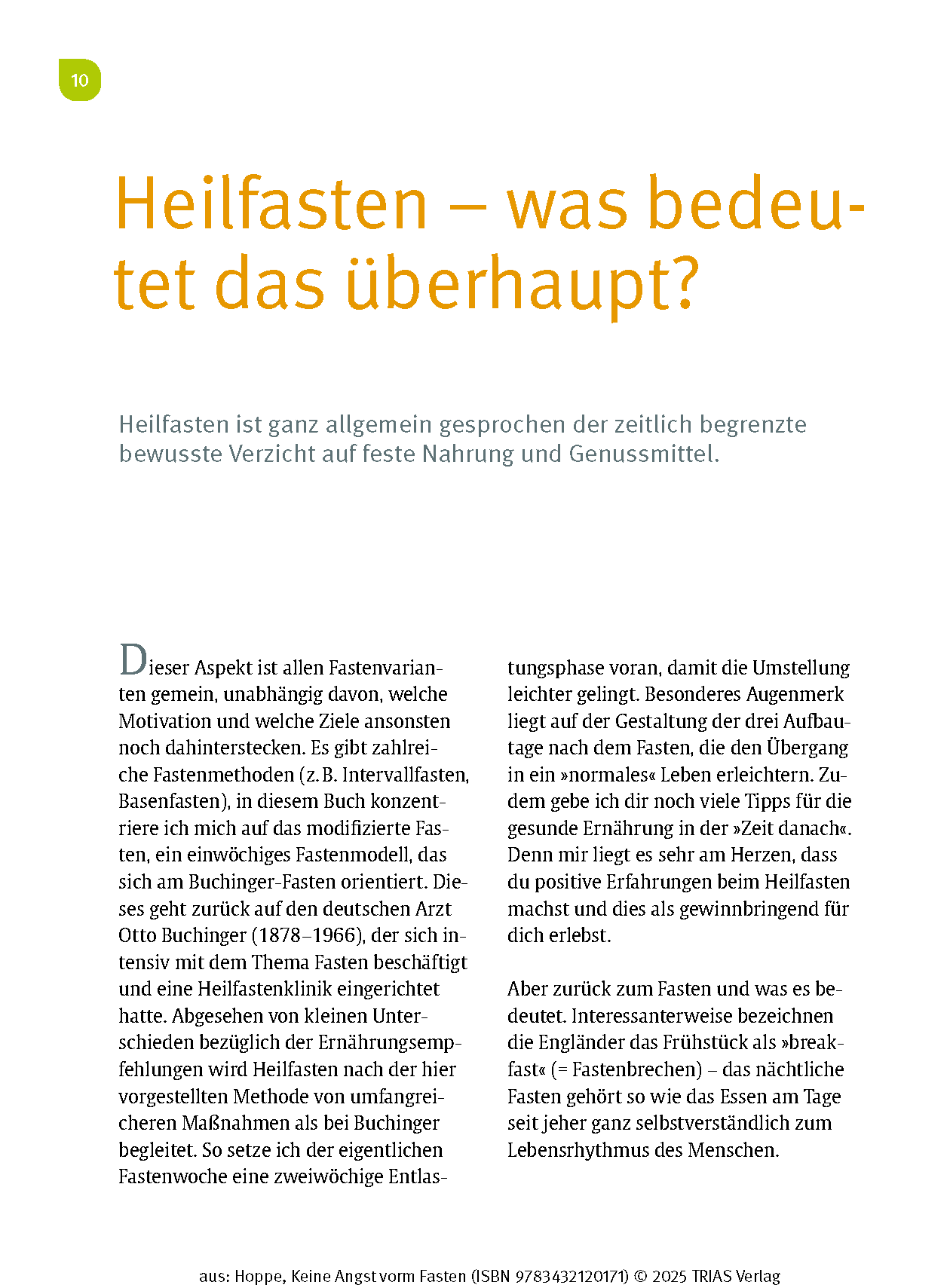 Keine Angst vorm Fasten