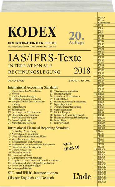 KODEX Internationale Rechnungslegung IAS/IFRS - Texte 2018