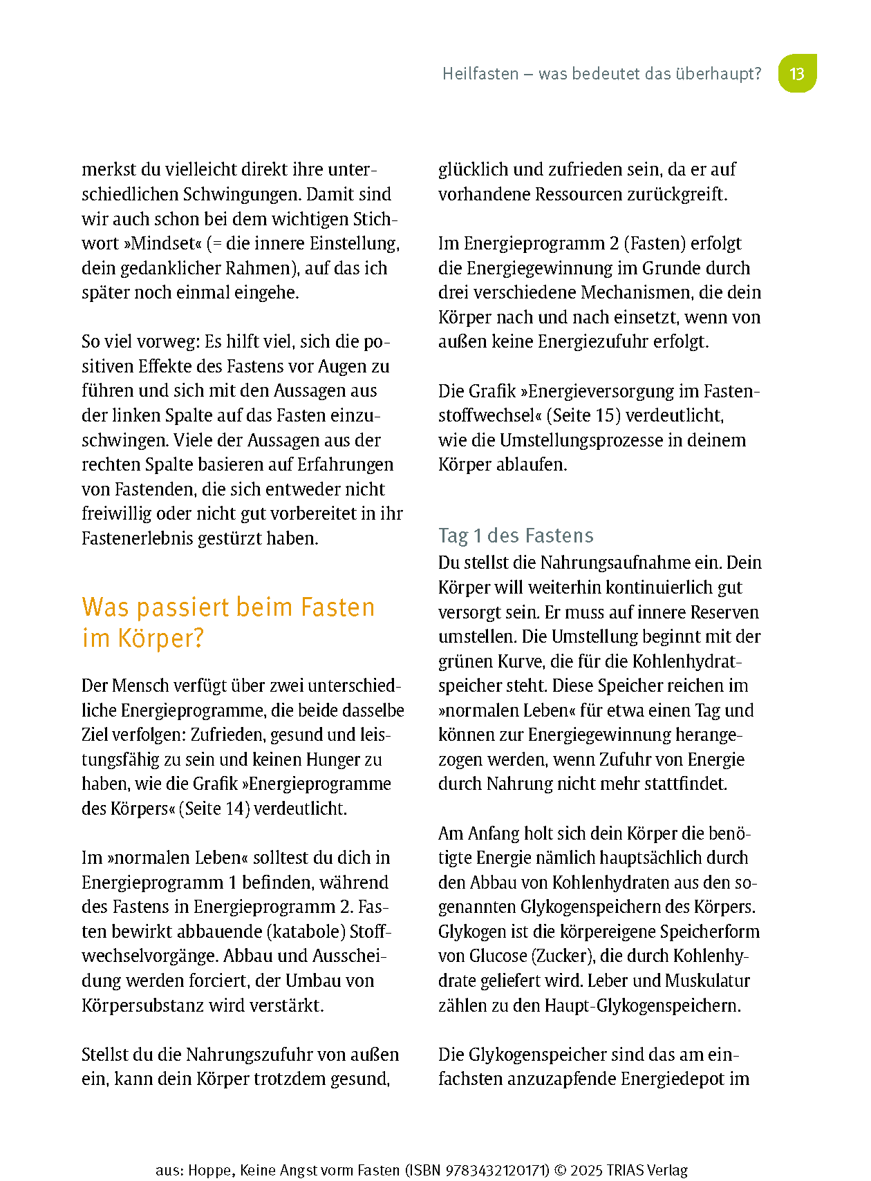 Keine Angst vorm Fasten