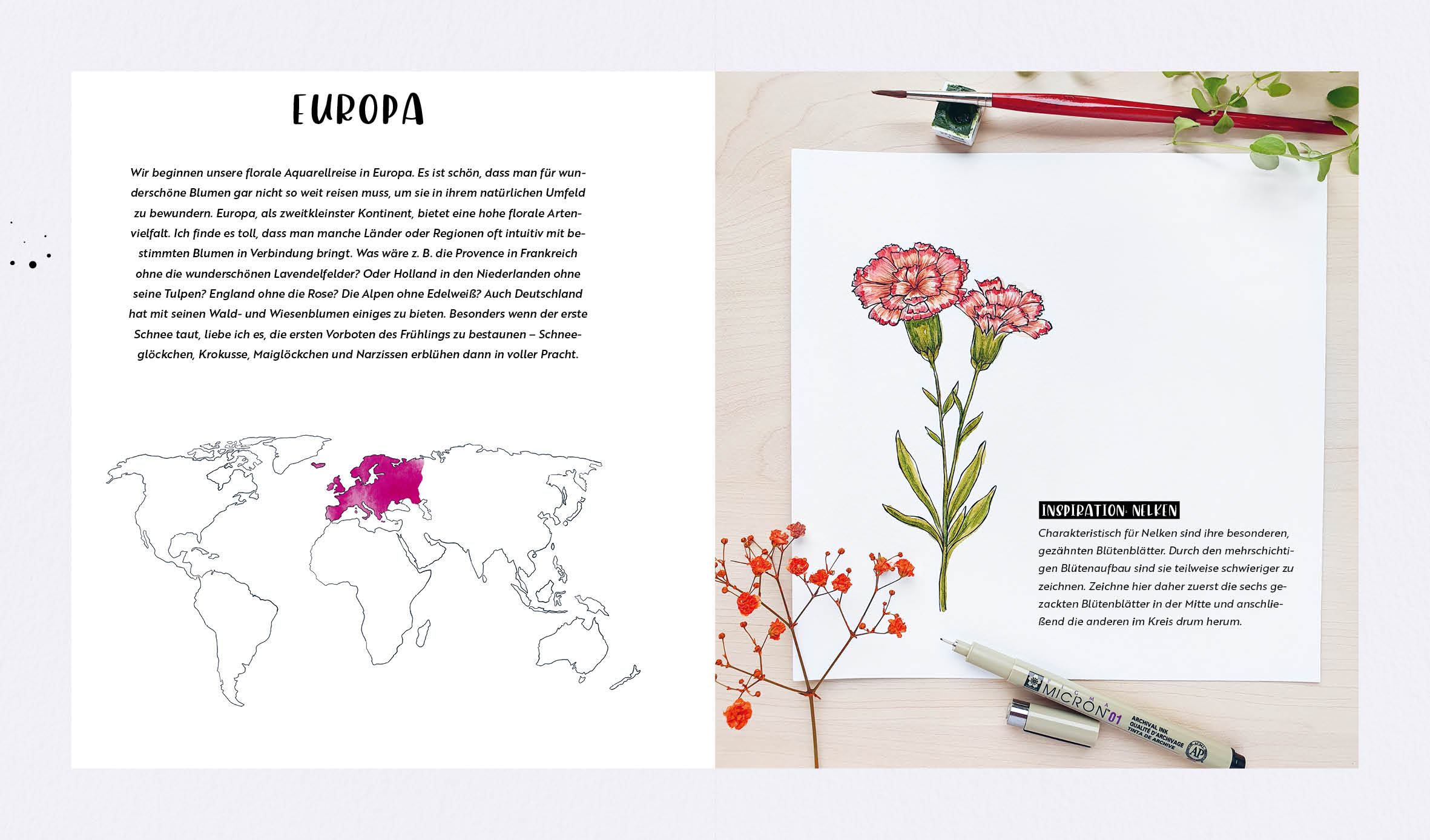 Watercolor – Florale Motive around the world: von heimisch bis exotisch