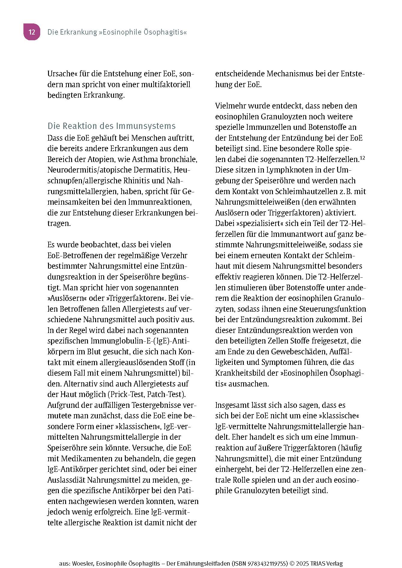 Eosinophile Ösophagitis - Der Ernährungsleitfaden