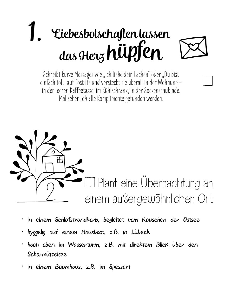 Die NEUE Bucket List für Paare