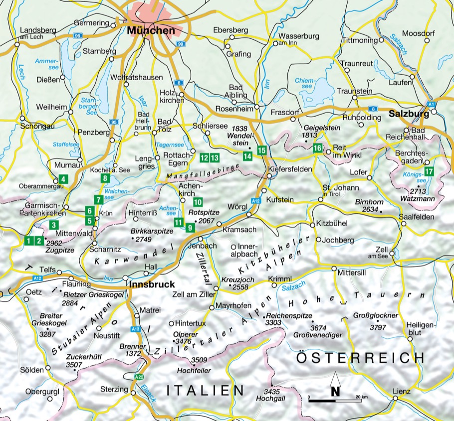 Glitzernde Bergseen in Bayern und Tirol