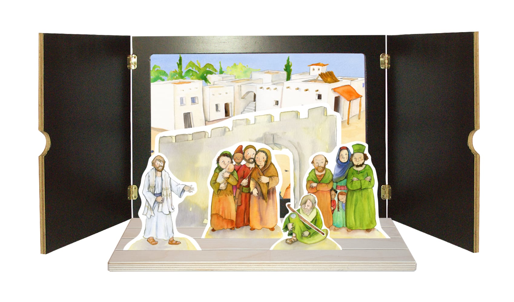 Jesus und Bartimäus. Erzählschienen-Figurenset