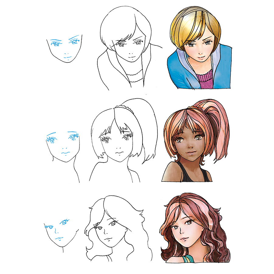 1000 Manga Motive zeichnen